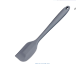 Silicone Flat Spatula in Grey Colour, Heat Resistant up to 240 Degrees and Ideal for Serving All Tasks of Sauces and Soups, Ideal to Use with Non-Stick Cookware, Dishwasher Safe