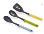 Duo 3-piece Utensil Set with integrated tool rest, Hygienic Cooking Kitchen Utensils Set for use with non-stick cookware, Opal