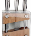 6 Pieces Knife Set with Stand, Stainless Steel, Chef Knife, Bread Knife, Stand, Multi-Purpose Knife