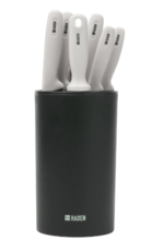 Knife Set with Block - Stainless Steel Kitchen Knives for Chopping, Slicing, and Cutting, Includes Sharpener and Scissors - Durable, Compact Knife Set with Block for Small Kitchens