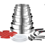 3 Piece Saucepan Set - Stainless Steel, Includes 16/18/20 cm Cooking Pan with Tempered Glass Lids and Steam Vents, Dishwasher Safe, Suitable for All Hob Types