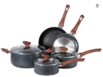 Ingenio Detachable Handle Pan 20pcs, Stainless Steel, Compact, Compatible with All hobs Induction & Oven, 2-in-1 Pans and bakeware Set, Stackable cookware Set Ideal for Small Kitchen storages