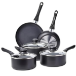  Freedom T800201 7 Piece Cookware Set with Ceramic Coating, Stackable Design and Detachable Handle, Graphite, Aluminium, Black