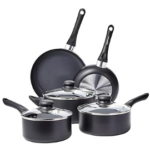  Freedom T800201 7 Piece Cookware Set with Ceramic Coating, Stackable Design and Detachable Handle, Graphite, Aluminium, Black