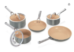 20-Piece Pots and Pans Sets with Removable Handles, Non-Stick Cookware Set, Stackable Granite Pots and Pans with Glass Lids, Space-Saving for Campervans