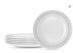  Dinner Plates Opalware Classic Full Plate Kitchenware Plate Set (White, 11 inch) - Set of 6