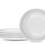  Dinner Plates Opalware Classic Full Plate Kitchenware Plate Set (White, 11 inch) - Set of 6