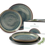Crafted Breeze, Dinner Set, 4 Pieces, Premium Porcelain Blue