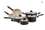 Titanium Essential Set 3 pcs, saucepans 16/18/20 cm + Lids, Milkpan 14cm & Frying pan 24 cm, Non-Stick Coating, Metal Safe, All Hobs Compatible Except Induction