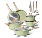  Cavaletto 5 Piece Cookware Set with 16cm, 18cm, 20cm Saucepans and 24cm, 28cm Non-Stick Frying Pans, Midnight Blue & Rose Gold