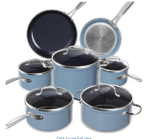 3pc Stainless Sauce pan Set with Glass Lids, Stainlees Steel, 41 x 27 x 5.5 cm