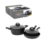  Induction Ready Hob Pan Set 12 Pieces G10 Duralon Blue Ceramic, Non Stick Pots and Pans Sets, Cooking Pan Set, Pans, Cookware with Lids, Saucepan Pots and Frying Pans, PFAS Free