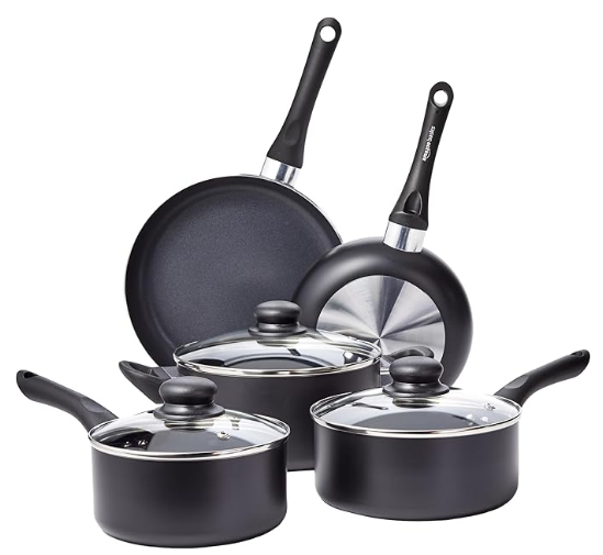 image50.png 6-Piece Set of Stainless Steel Pans, 16cm, 18cm & 20cm Draining Saucepans with Lids, 14cm Milk Pan, 24cm Casserole, 26cm Non-Stick Frying Pan - Image 1