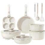 8-Piece Non-Stick Cookware Set, Black