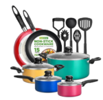 20-Piece Pots and Pans Sets with Removable Handles, Non-Stick Cookware Set, Stackable Granite Pots and Pans with Glass Lids, Space-Saving for Campervans