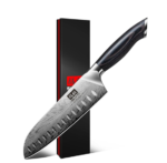 Santoku Knife, Edgekeeper Stainless Steel Self-Sharpening Santoku Knife, 12cm (5"), Clam Packed, Black